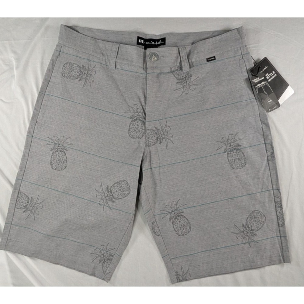 TravisMathew Mens Prestige Lifestyle Pineapple Performance‎ Shorts 34 Gray